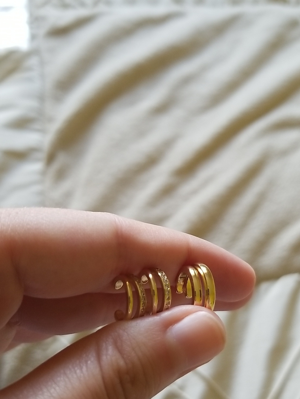 Two Pairs Of Gold Toned Ear Cuffs